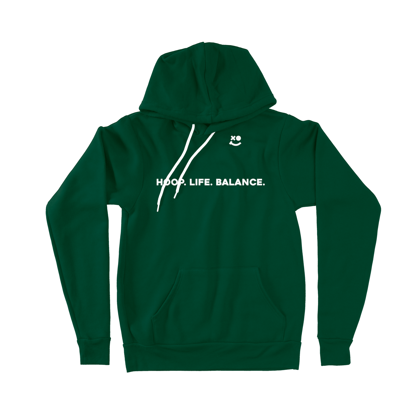 Front view of forest hoodie with logo