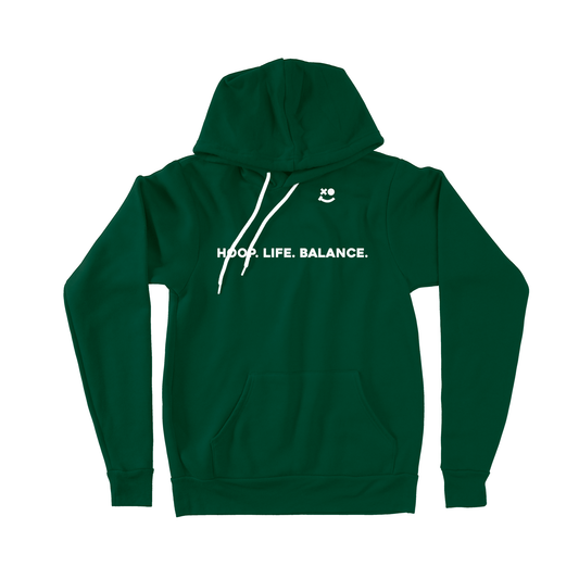 Front view of forest hoodie with logo